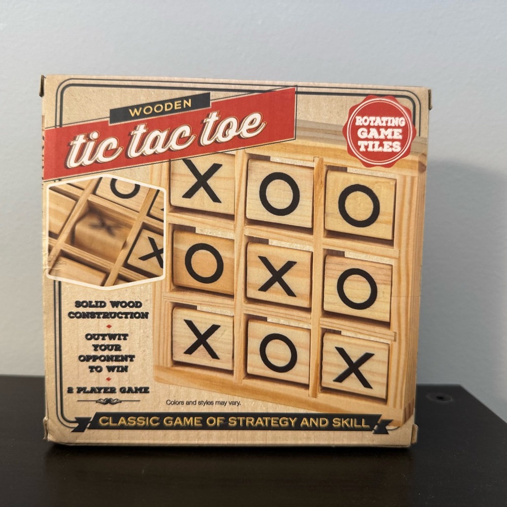 Wooden Tic Tac Toe Game (new in box) rustic decorative decor - Picture 2 of 8